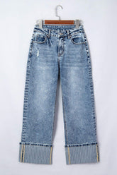 Ashleigh Blue Cuffed Straight Loose Jeans