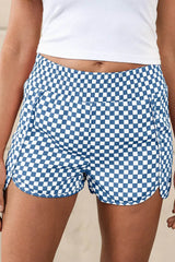 Blue Leopard High Waisted Athletic Shorts