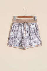 Khaki Camo Woodland Print Drawstring Active Shorts