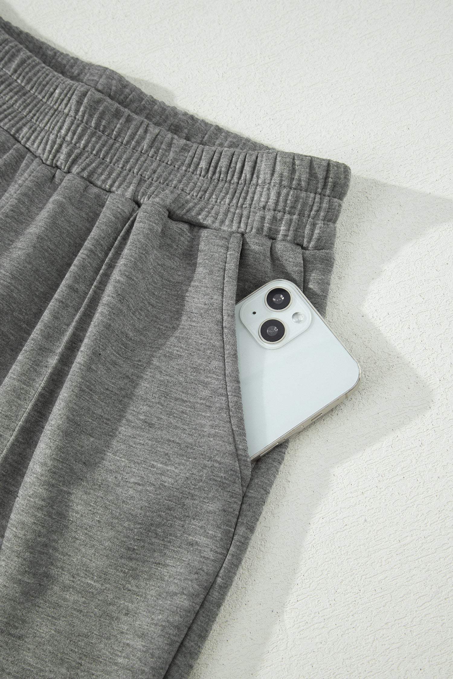 Gray Half Zip Polo Tee Casual Pant Set