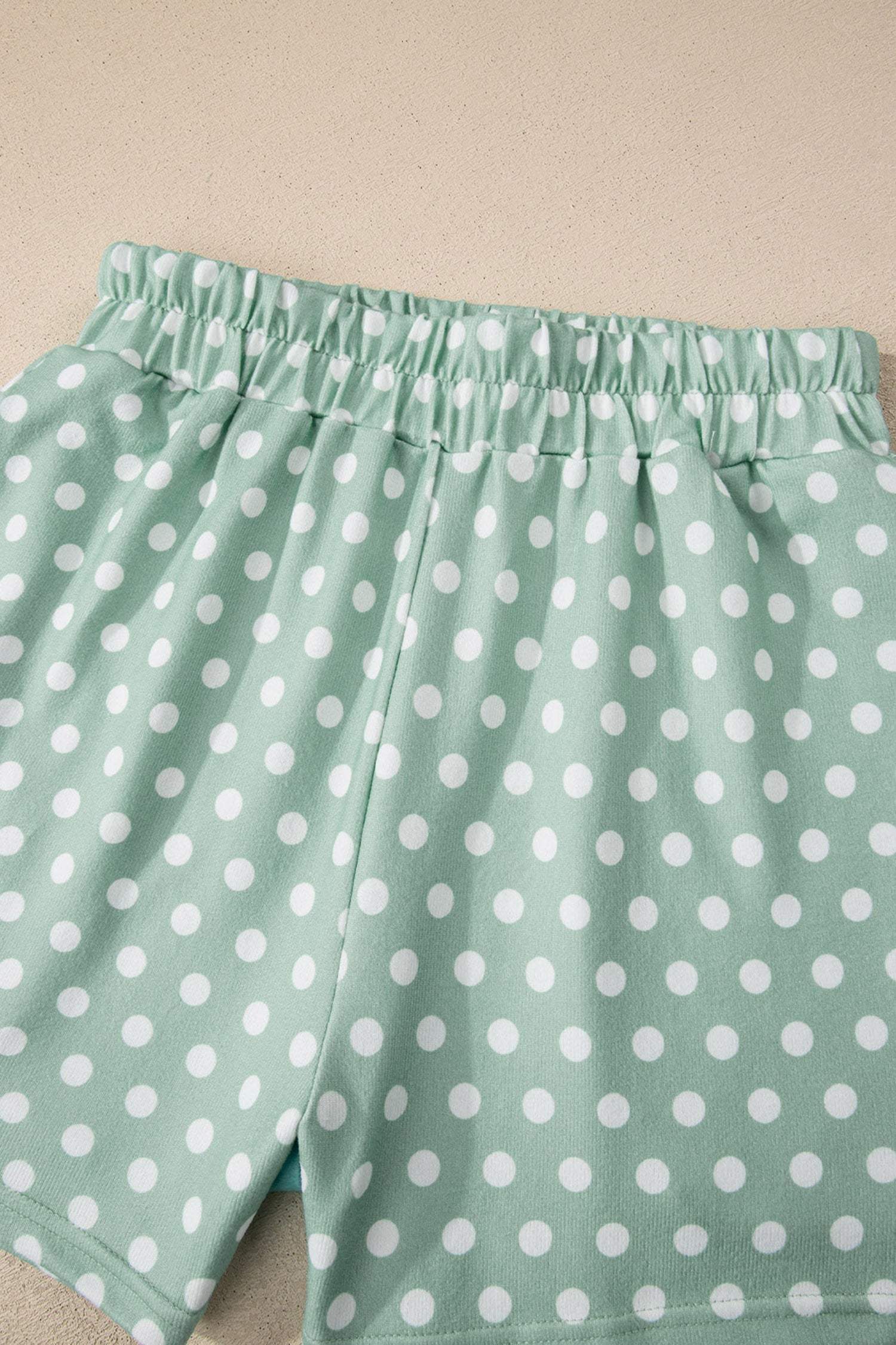Green Polka Dot Print Short Set