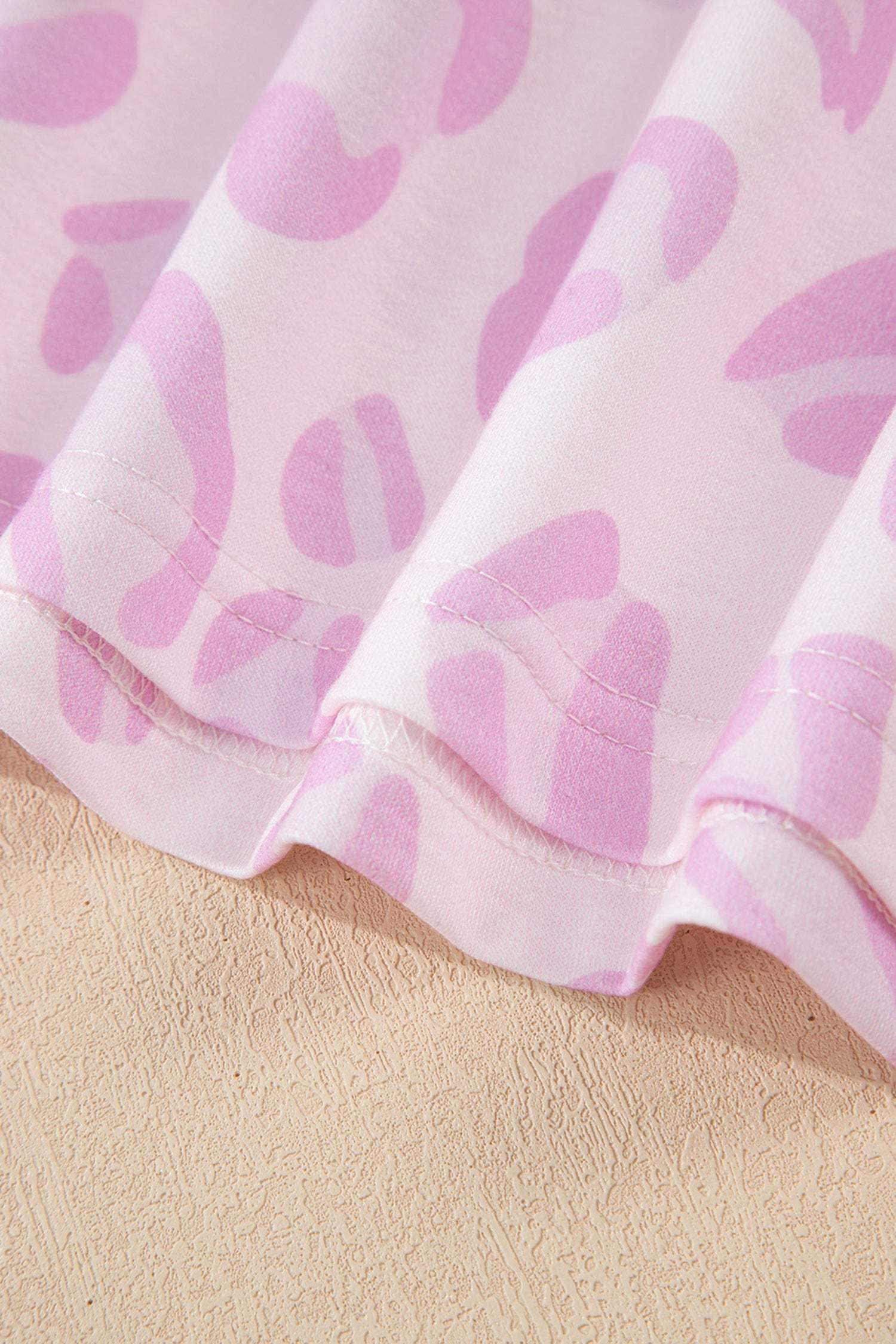 Pink Leopard Two Piece Top and Pants Set