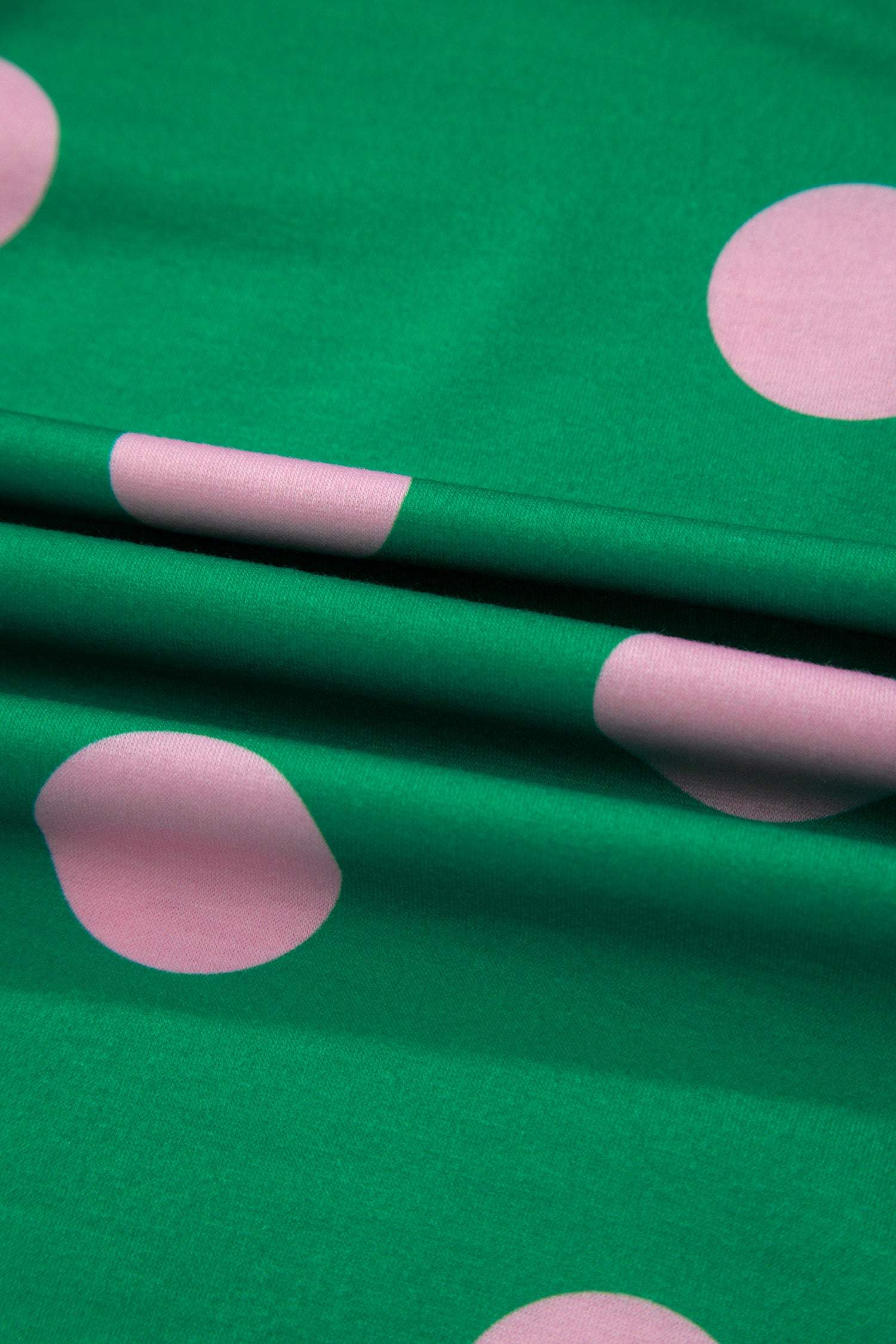 Green Polka Dot Print V Neck Tee Short Set