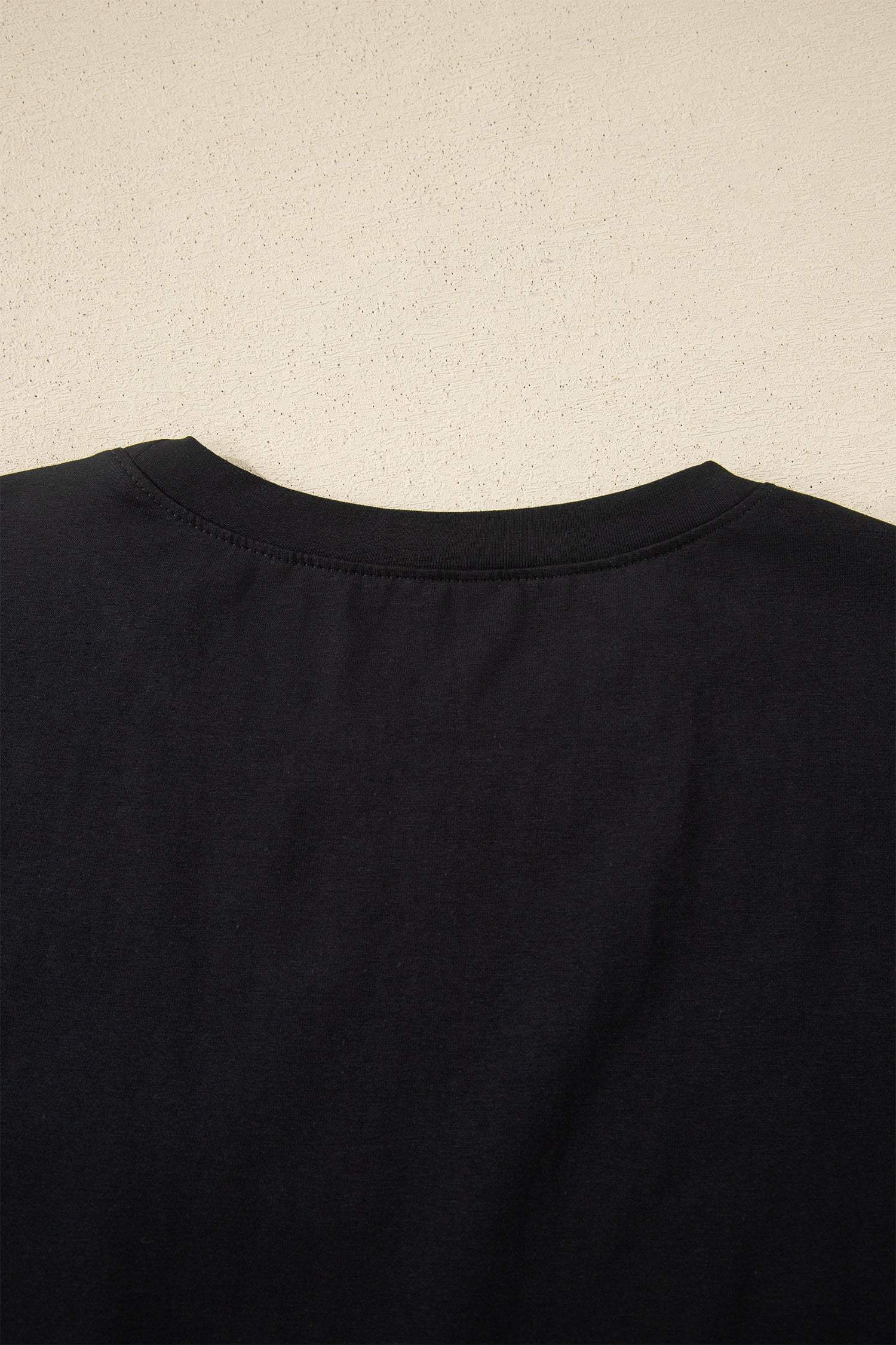 Black Varsity Striped Short Sleeve Crew Neck T Shirt