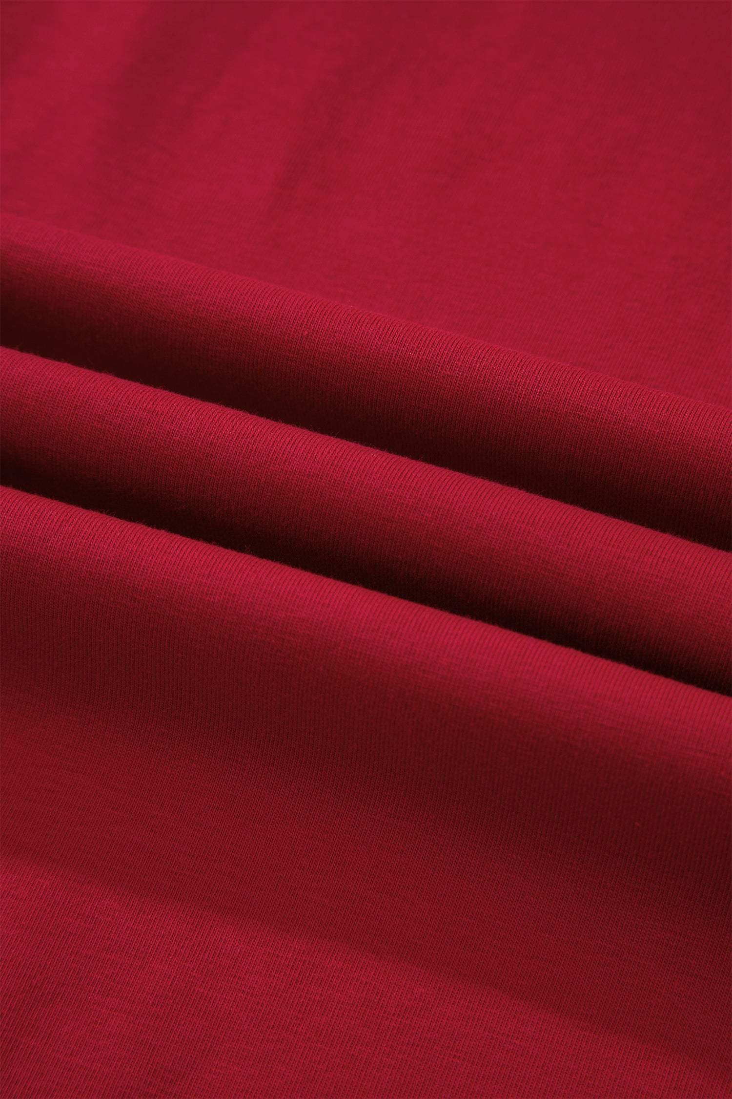Racing Red Solid Color Cropped Tank Top and Jogger Pants Set