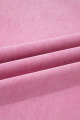 Pink Beaded Side Detail Split Loose Jeans