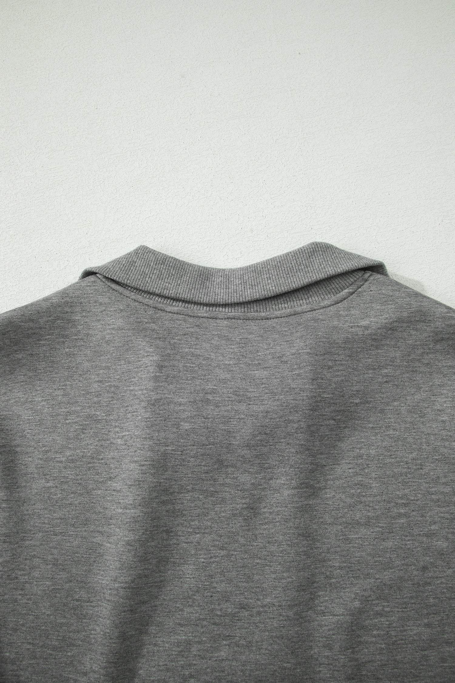 Gray Half Zip Polo Tee Casual Pant Set
