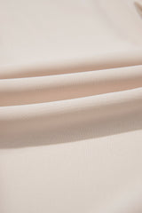 Oatmeal V Neck Long Sleeve Smocked Waist Elegant Blouse