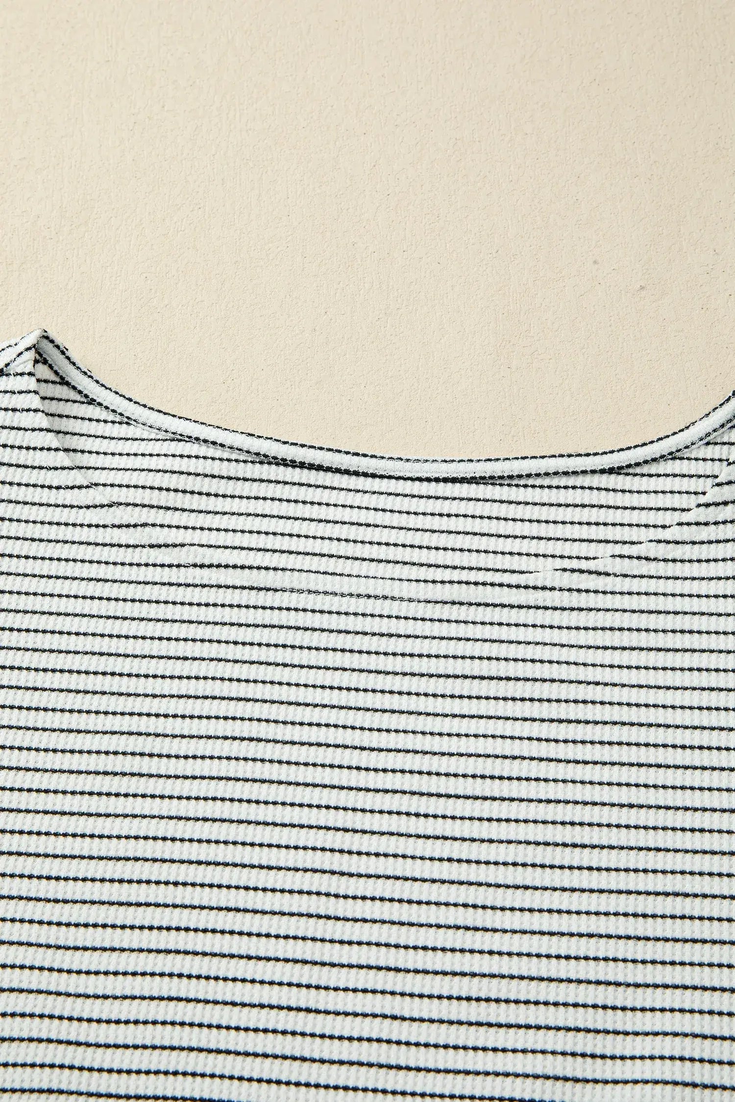 Black Stripe Contrasted Ruffle Trim Casual Tank Top
