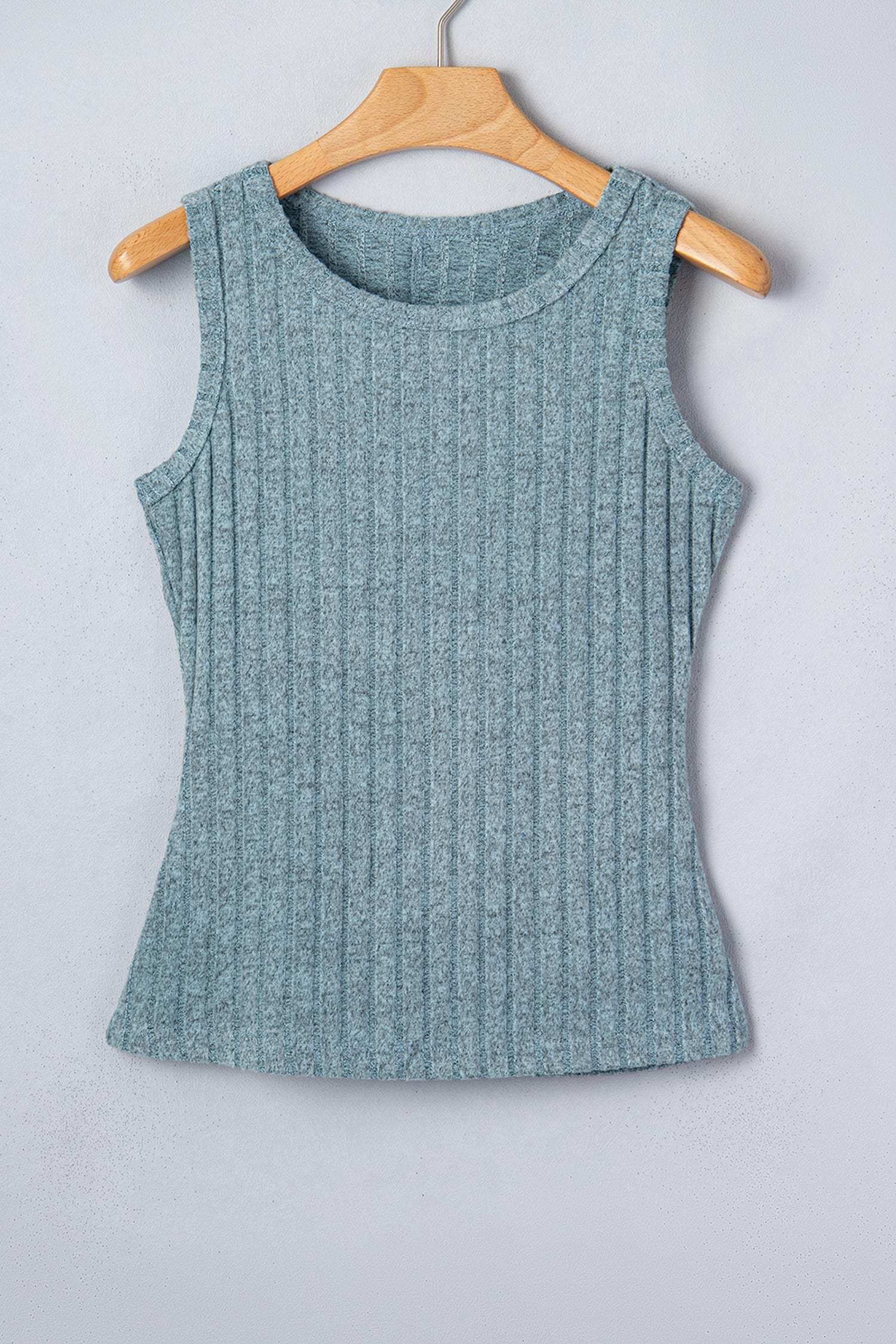 Bonbon Slim Ribbed Mineral Wash Tank Top